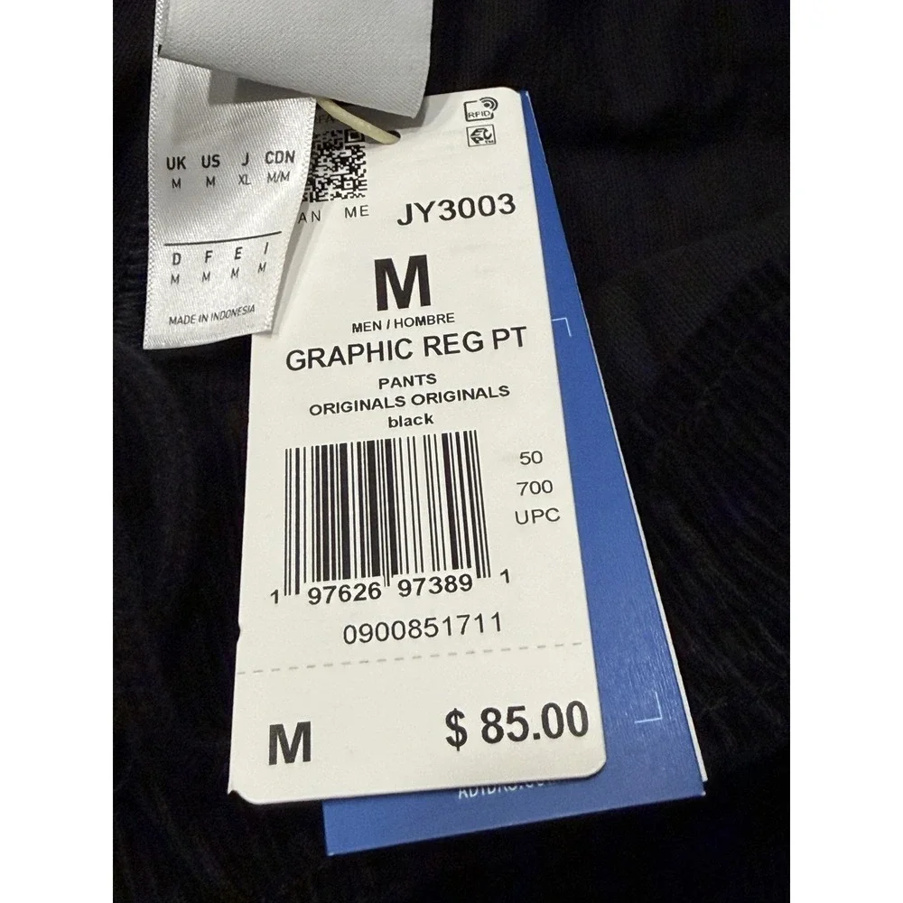 Adidas Trefoil Graphic Corduroy Sweatpants Men's Black M Originals